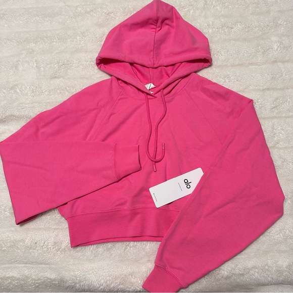 Alo Yoga Paradise Pink Cropped Double Take Hoodie - Picture 8 of 11